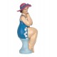 Figurine Bord de Mer : Baigneuse ronde au Chapeau, H 16 cm