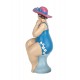 Figurine Bord de Mer : Baigneuse ronde au Chapeau, H 16 cm