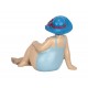 Figurine Bord de Mer : Baigneuse ronde au Chapeau, L 18,5 cm