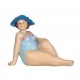 Figurine Bord de Mer : Baigneuse ronde au Chapeau, L 18,5 cm