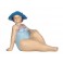 Figurine Bord de Mer : Baigneuse ronde au Chapeau, L 16,5 cm