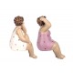 Figurine Thème Bord de Mer : Baigneuse rétro Assise, H 19 cm