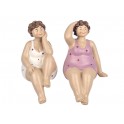 Figurine Bord de Mer : Set 2 Baigneuses, Bord de meuble, H 14 cm