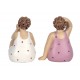 Figurine Bord de Mer : Set 2 Baigneuses, Bord de meuble, H 14 cm