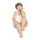 Figurine Thème Bord de Mer : Baigneuse rétro Assise, H 19 cm