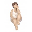 Figurine Thème Bord de Mer : Baigneuse rétro Assise, H 19 cm