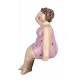 Figurine Thème Bord de Mer : Baigneuse rétro Assise, H 19 cm