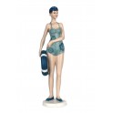 Figurine Bord de Mer : Baigneuse Rétros Debout 2 , Bleu, H 28 cm