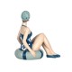 Figurine Bord de Mer : Baigneuse Rétro Assise, Bleu, H 14 cm