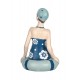 Figurine Bord de Mer : Baigneuse Rétro Assise, Bleu, H 14 cm