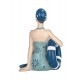 Figurine Bord de Mer : Baigneuse Rétro Assise 2, Bleu, H 14 cm