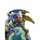 Figurine Dragon Bleu et Porte-Encens Cônes à brûler, H 19 cm