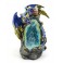 Figurine Dragon Bleu et Porte-Encens Cônes à brûler, H 19 cm