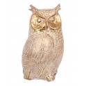 Grande Figurine Hibou Doré, Céruse blanchie, H 19 cm