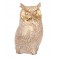Grande Figurine Hibou Doré, Céruse blanchie, H 19 cm