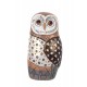 Grande Figurine Hibou Doré, Céruse blanchie, H 19 cm