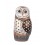 Grande Figurine Hibou Doré, Céruse blanchie, H 19 cm