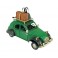 Petite 2CV Miniatures en métal et Valises de Voyage, Modèle Vert Bouteille, L 16 cm