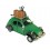 Petite 2CV Miniatures en métal et Valises de Voyage, Modèle Vert Bouteille, L 16 cm