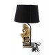 Lampe en Polyrésine Jungle Chic, Singe Doré et Livres, H 50 cm