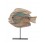 Décoration Poisson exotique sur socle vieilli, Bois MDF, L 32,5 cm