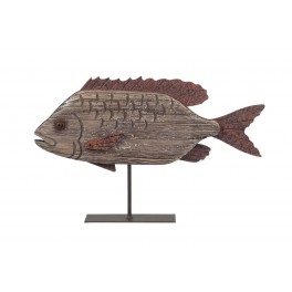 Déco murale en Bois flotté : Poisson XL, L 69 cm