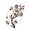 Décoration Murale Branche de cerisier & Cercle Stylisé, H 95 cm