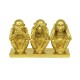 Set 3 Singes de la sagesse, Finition Antic Line, H 17 cm