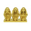 Set 3 Singes de la sagesse, Finition Antic Line, H 17 cm