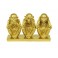 Set 3 Singes de la sagesse, Finition Antic Line, H 17 cm