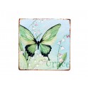 Dessous de plat Céramique : Modèle Papillon Vert, L 16 cm