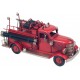 Véhicule Laiton : Camion de Pompiers Vintage en Métal, Rouge, L 36 cm