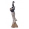 Statuette Africaine en pagne kita & Cruche 2, Collection Ethnik, H 42 cm