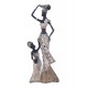 Statuette Africaine en pagne kita & Cruche 2, Collection Ethnik, H 42 cm