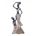 Statuette Africaine en pagne kita & Cruche 2, Collection Ethnik, H 42 cm