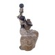 Statuette Africaine en pagne kita & Cruche 2, Collection Ethnik, H 42 cm