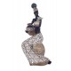 Statuette Africaine Assise sur Jarre, Collection Massabay, H 28,5 cm
