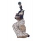 Statuette Africaine en pagne kita & Cruche 2, Collection Ethnik, H 42 cm