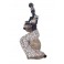 Statuette Africaine en pagne kita & Cruche 2, Collection Ethnik, H 42 cm