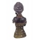 Statuette ethnique : Buste Africaine, Vert, H 28 cm