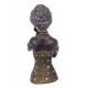 Statuette ethnique : Buste Africaine, Vert, H 32 cm