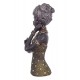 Statuette ethnique : Buste Africaine, Vert, H 28 cm