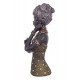 Statuette ethnique : Buste Africaine, Vert, H 32 cm