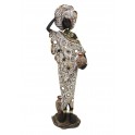 Statuette Africaine Tenue Traditionnelle, Collection Dalaba, H 38,5 cm