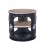 Petite Table Basse-Bout de canapé Industrielle, Bois et Fer, Noir, H 45 cm