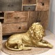 Statuette Lion couché XL, Modèle baroque doré, L 80 cm