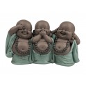 Figurine 3 Moines de la Sagesse, Collection Baby Zen, H 11 cm