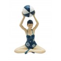 Figurine Thème Bord de Mer : Baigneuse rétro Assise, H 19 cm