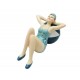 Figurine Thème Bord de Mer : Baigneuse rétro Assise, H 19 cm