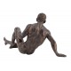 Statuette femme nue, effet bronze : Caresse, L 21 cm